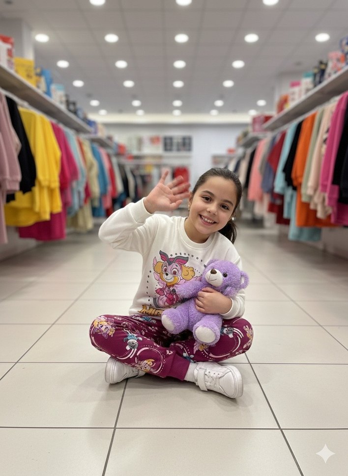 7-8 Yaş Üç İplik Şardonlu Eşofman Takımı - Görsel 3