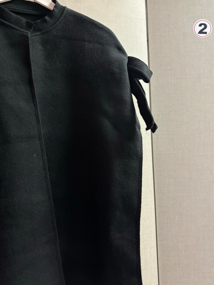 Uzun Siyah Kadın Panço - Görsel 3