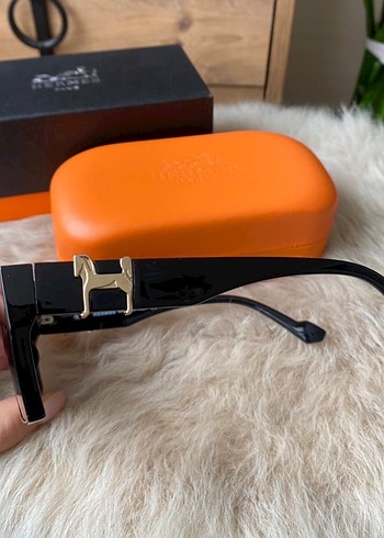 Hermès Siyah Tokalı Biker Güneş Gözlüğü - Görsel 6