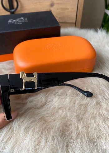 Hermès Siyah Tokalı Biker Güneş Gözlüğü - Görsel 4