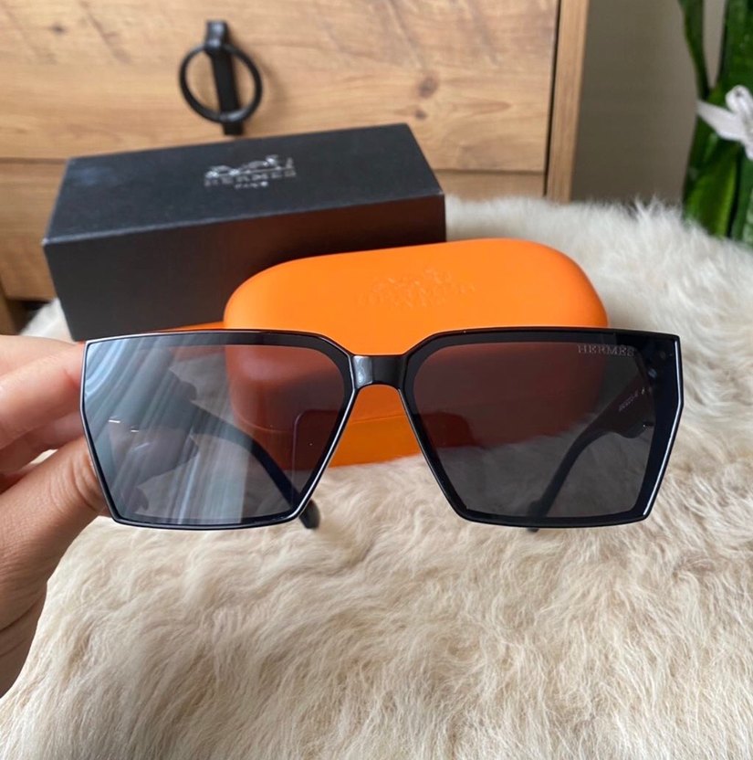 Hermès Siyah Tokalı Biker Güneş Gözlüğü - Görsel 2