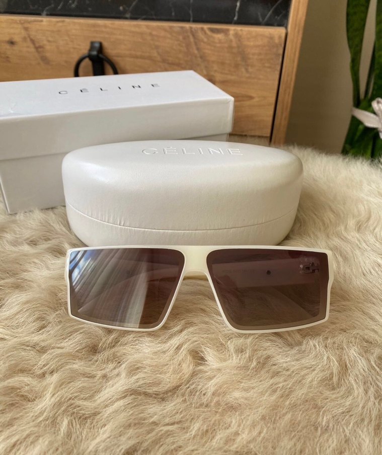 Céline Şeffaf Beyaz Kadın Güneş Gözlüğü - Görsel 2