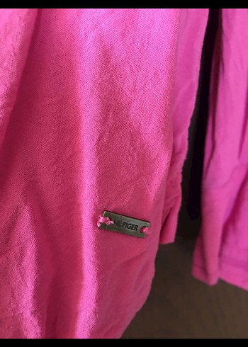 Pembe V Yaka Düğmeli Kadın Gömlek - Görsel 3