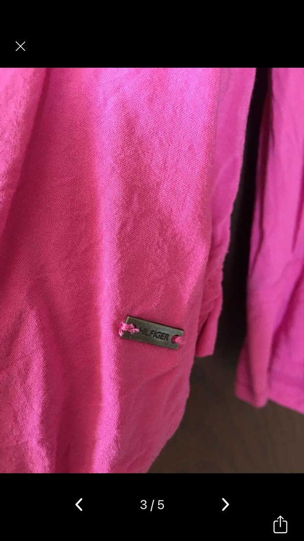 Pembe V Yaka Düğmeli Kadın Gömlek - Görsel 3