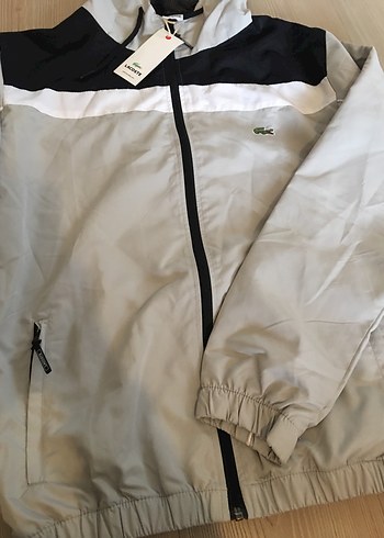 Lacoste Erkek Gri Kapüşonlu Rüzgarlık - Görsel 4