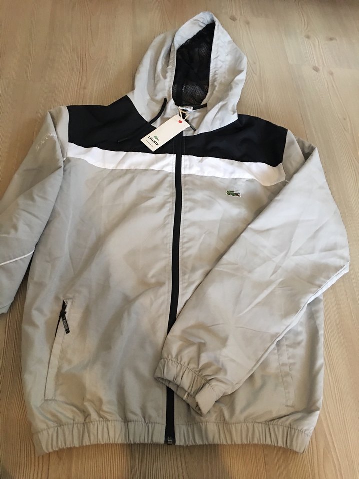 Lacoste Erkek Gri Kapüşonlu Rüzgarlık - Görsel 3