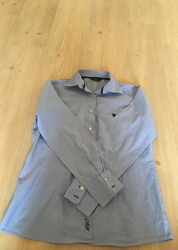 Düğmeli Mavi Denim Kadın Gömlek - Görsel 3