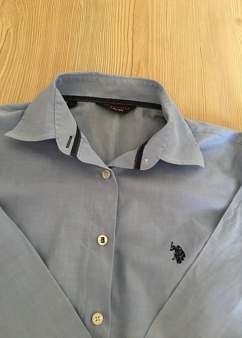 Düğmeli Mavi Denim Kadın Gömlek - Görsel 4