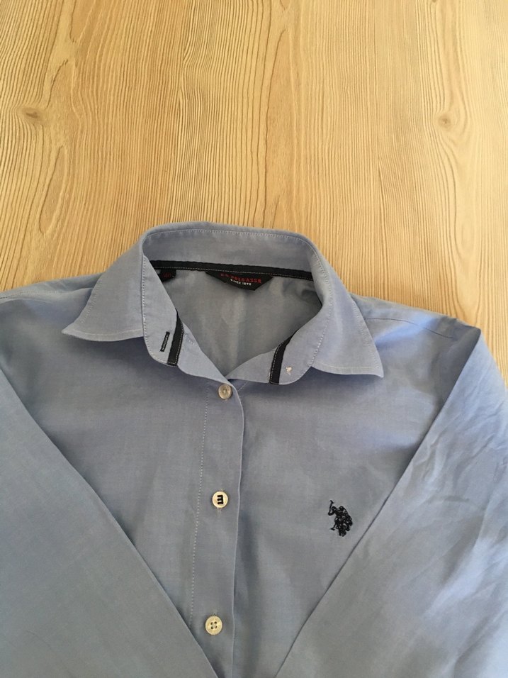 Düğmeli Mavi Denim Kadın Gömlek - Görsel 5