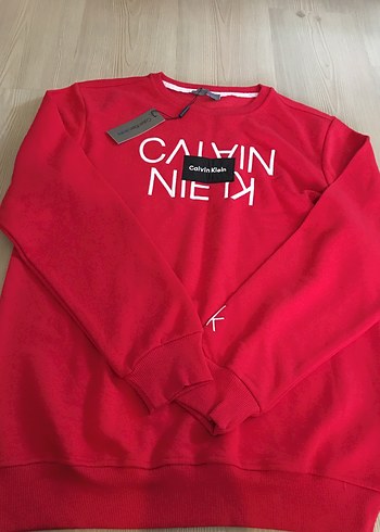 Calvin Klein Kırmızı Erkek Sweatshirt Uzun Kollu Rahat Kesim - Görsel 2