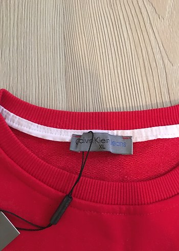 Calvin Klein Kırmızı Erkek Sweatshirt Uzun Kollu Rahat Kesim - Görsel 4