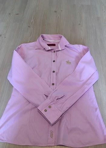 Pembe Kadın Uzun Kollu Düğmeli Gömlek - Görsel 2