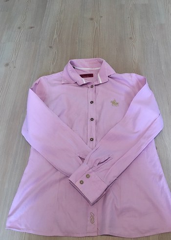 Pembe Kadın Uzun Kollu Düğmeli Gömlek - Görsel 5