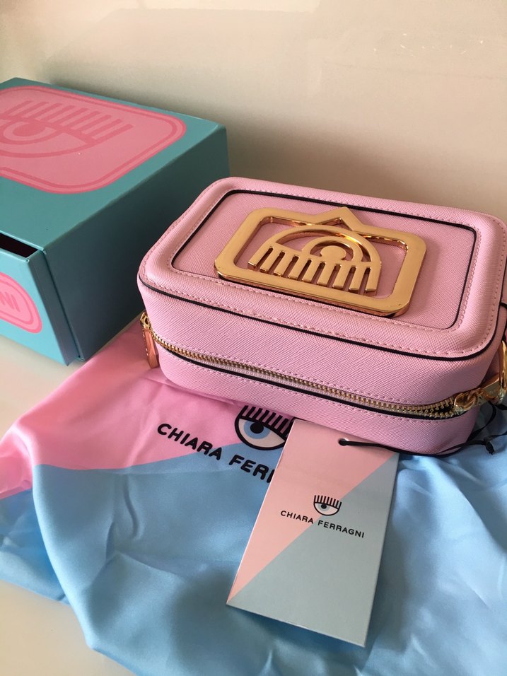 Chıara ferragnı Pastel Pembe Fermuarlı Kadın Çapraz Çanta - Görsel 2
