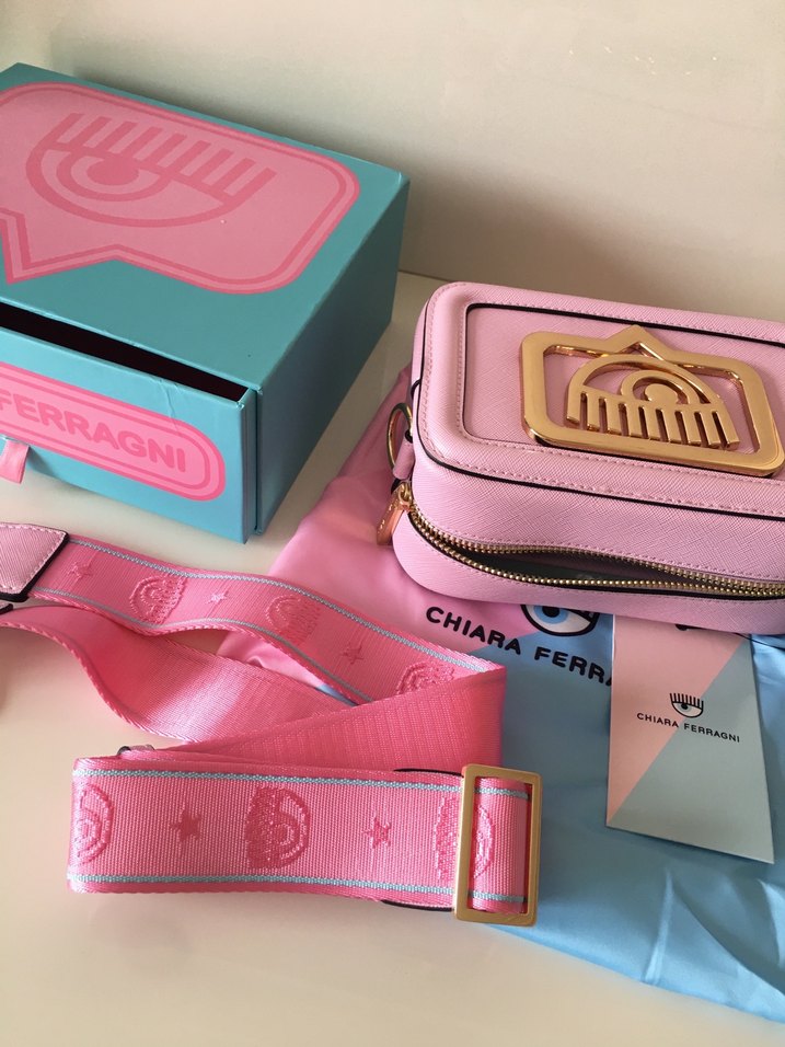 Chıara ferragnı Pastel Pembe Fermuarlı Kadın Çapraz Çanta - Görsel 4