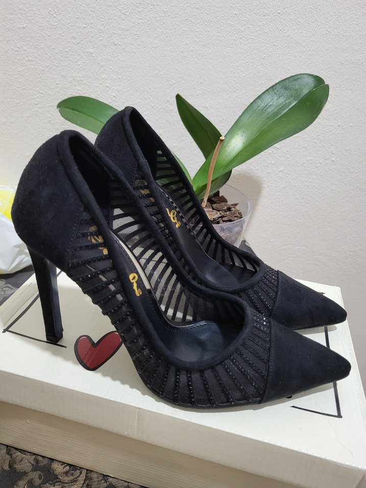 Siyah Kadın Stiletto Topuklu Ayakkabı - Görsel 2