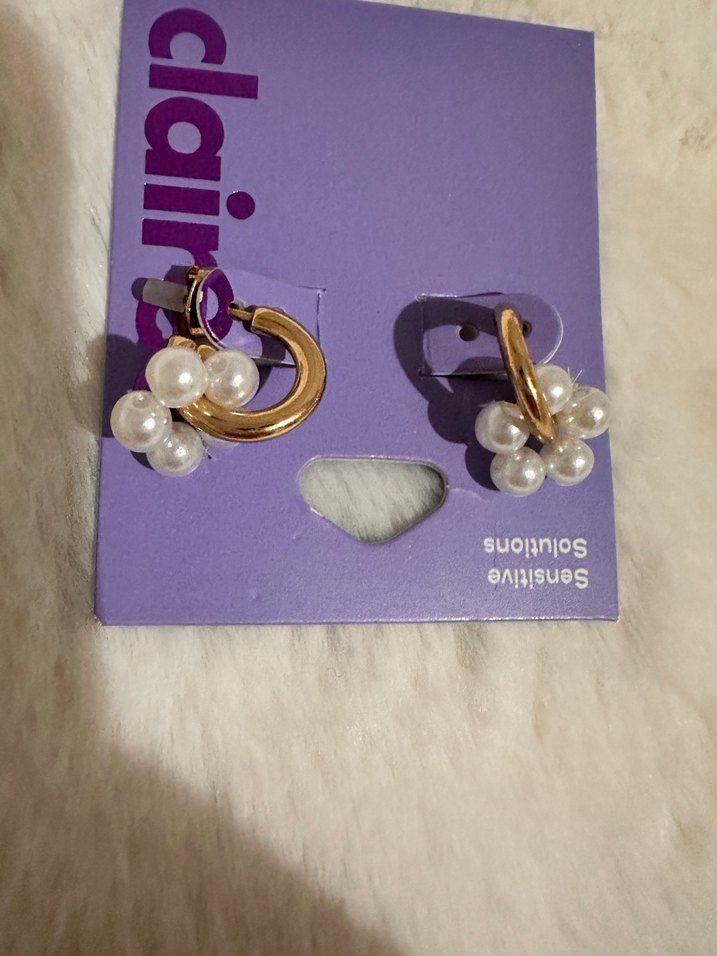 Mini inci halka Küpe Seti - Görsel 2