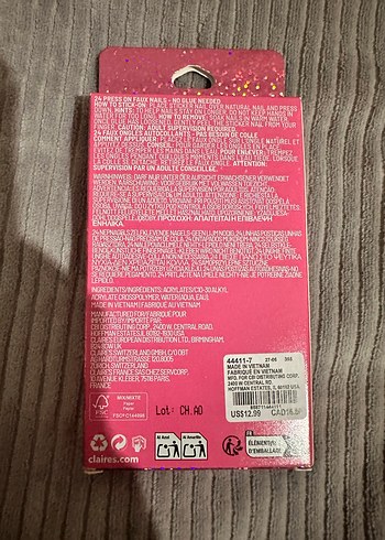 Claire's Kırmızı Desenli Takma Tırnak - Görsel 3