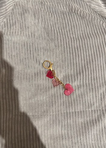 Zincir Detaylı Pembe Kadın Anahtarlık - Görsel 2