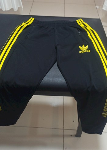 Sarı Şeritli Adidas Erkek Eşofman Altı - Görsel 4
