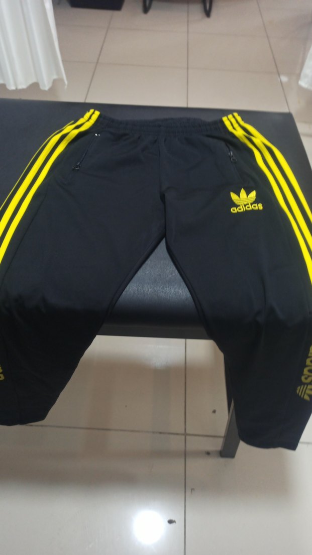 Sarı Şeritli Adidas Erkek Eşofman Altı - Görsel 4