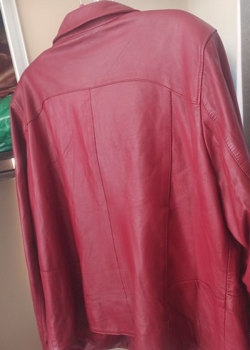 Pembe Deri Kadın Biker Ceket - Görsel 5