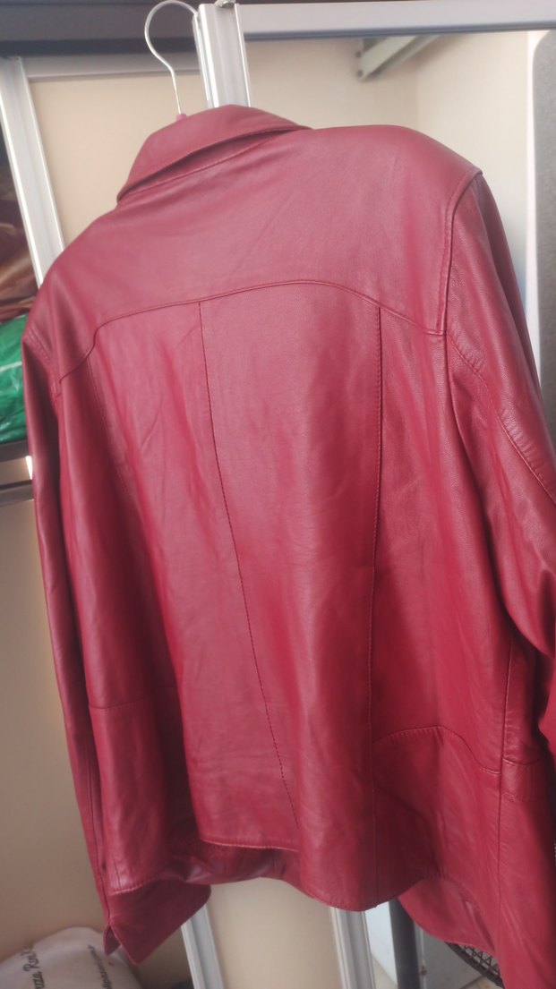 Pembe Deri Kadın Biker Ceket - Görsel 5