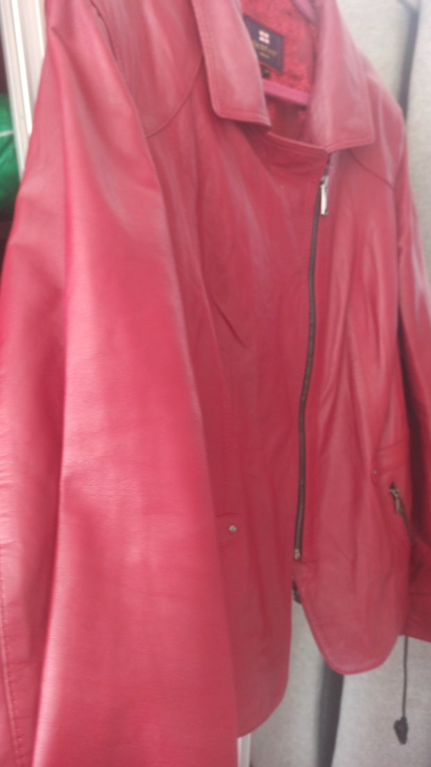 Pembe Deri Kadın Biker Ceket - Görsel 2