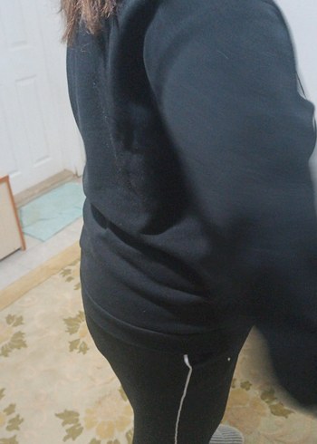 Siyah Baskılı Uzun Kollu Sweatshirt - Görsel 3