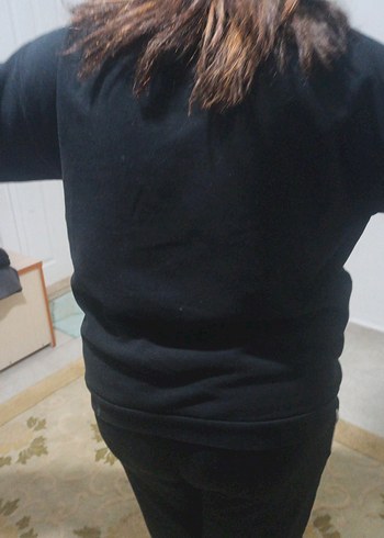 Siyah Baskılı Uzun Kollu Sweatshirt - Görsel 4