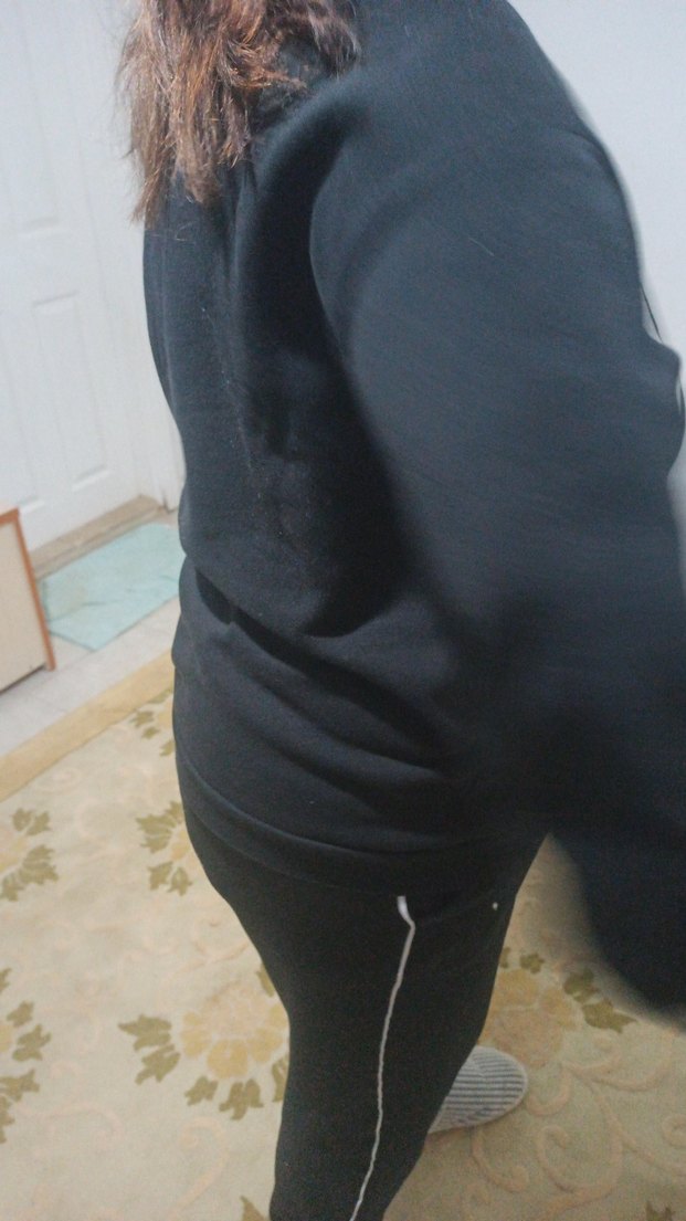 Siyah Baskılı Uzun Kollu Sweatshirt - Görsel 3