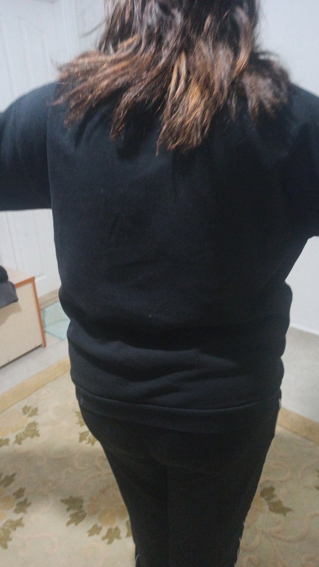 Siyah Baskılı Uzun Kollu Sweatshirt - Görsel 4