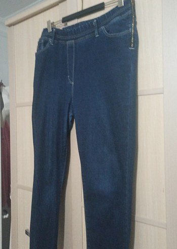 Kadın Lacivert Pilili Normal Boy Denim Pantolon - Görsel 2