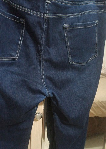 Kadın Lacivert Pilili Normal Boy Denim Pantolon - Görsel 4