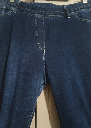 Kadın Lacivert Pilili Normal Boy Denim Pantolon - Görsel 3