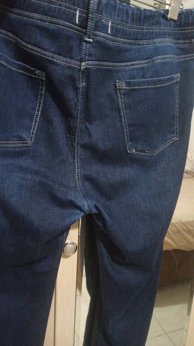 Kadın Lacivert Pilili Normal Boy Denim Pantolon - Görsel 4