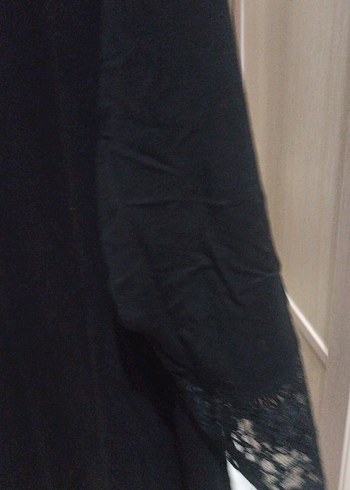 Dantel Detaylı Siyah Uzun Kollu Gömlek - Görsel 6