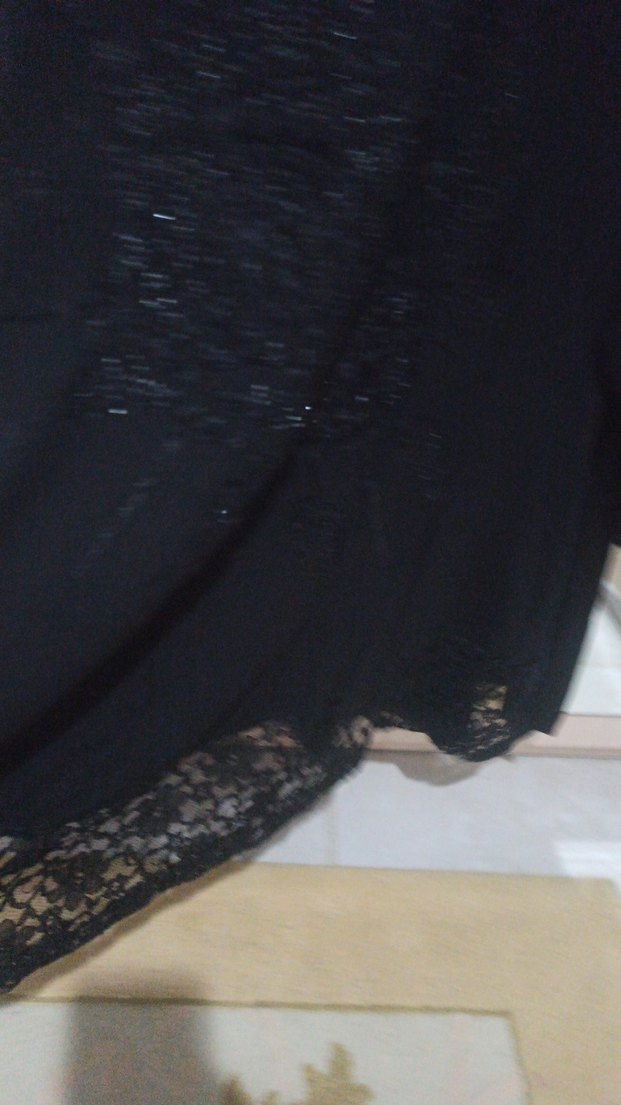 Dantel Detaylı Siyah Uzun Kollu Gömlek - Görsel 4