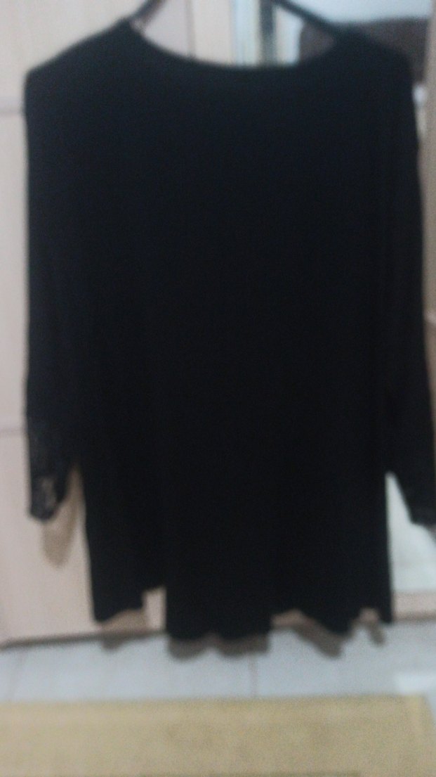 Dantel Detaylı Siyah Uzun Kollu Gömlek - Görsel 5