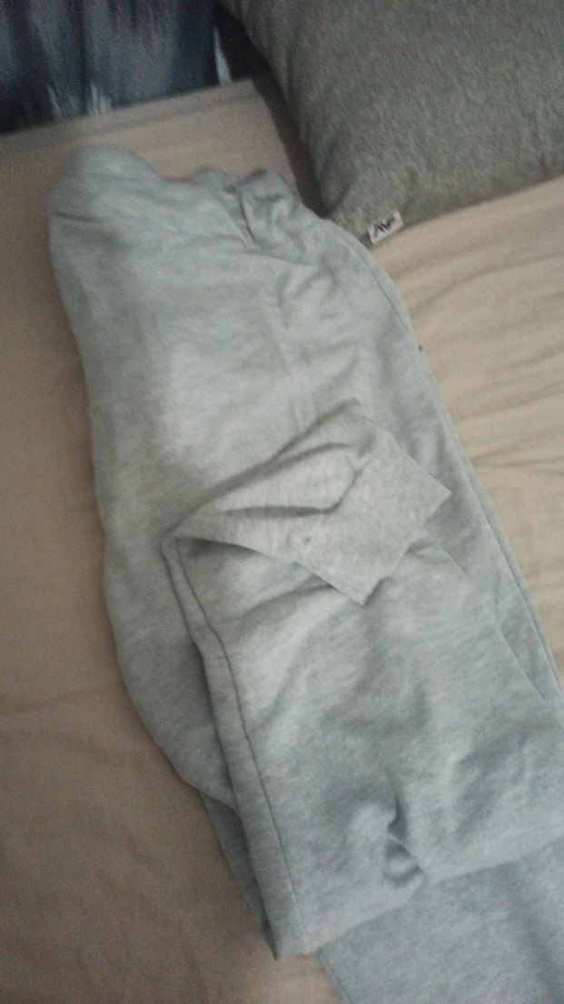 Düğmeli Gri Kadın Keten Eşofman Altı - Görsel 3