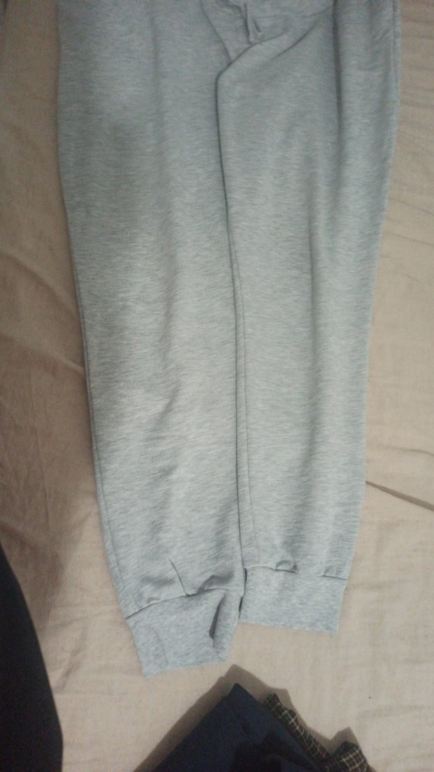 Düğmeli Gri Kadın Keten Eşofman Altı - Görsel 2