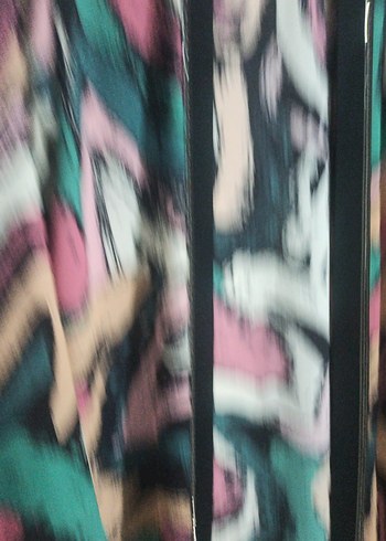 Kadın Çok Renkli Bağlama Desenli Uzun Kimono - Görsel 2