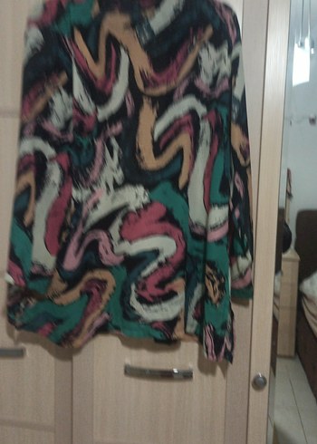 Kadın Çok Renkli Bağlama Desenli Uzun Kimono - Görsel 3