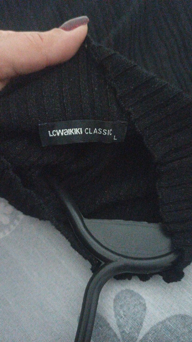 Kadın Siyah Pilili Uzun Boğazlı Kolsuz Kazak - Görsel 5