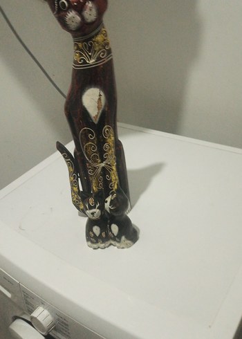 Koyu Kahverengi Kedi Figürini - Görsel 3