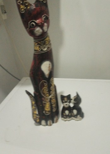 Koyu Kahverengi Kedi Figürini - Görsel 2