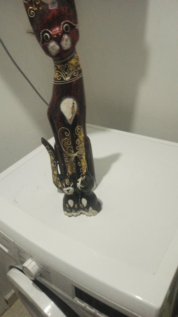 Koyu Kahverengi Kedi Figürini - Görsel 3