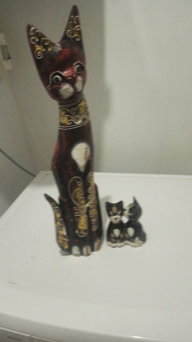 Koyu Kahverengi Kedi Figürini - Görsel 2