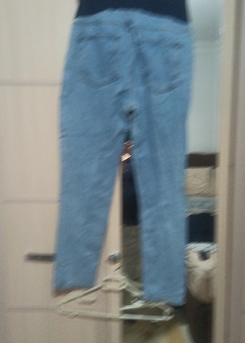 Gri Bel Bantlı Hamile Kot Pantolon - Görsel 4