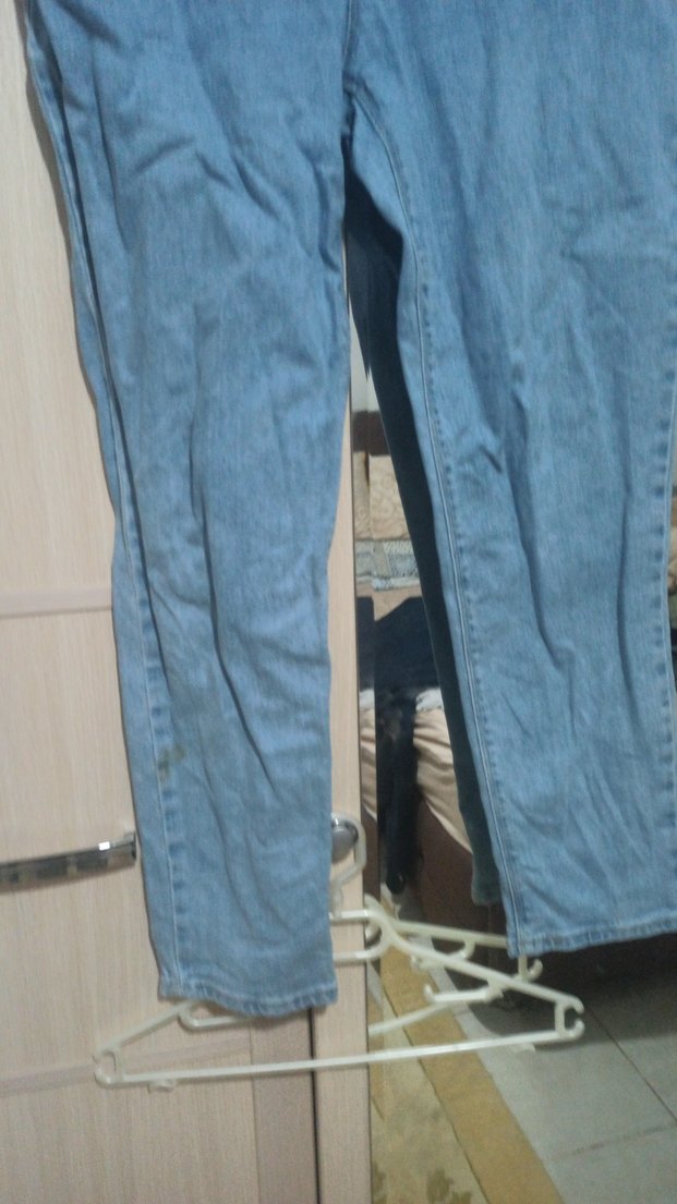 Gri Bel Bantlı Hamile Kot Pantolon - Görsel 2